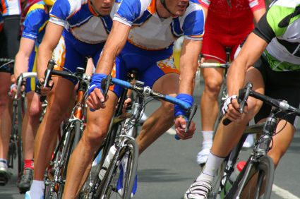 cyclists in a pack