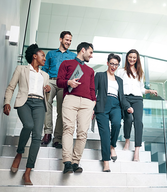 Business-People-Walking-Down-Stairs